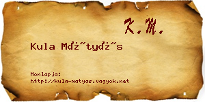 Kula Mátyás névjegykártya