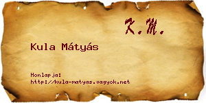 Kula Mátyás névjegykártya
